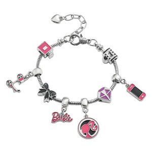 BARBIE Silver-tone CHARM BRACELET Fashion JEWELRY Adjustable for Girls or Women